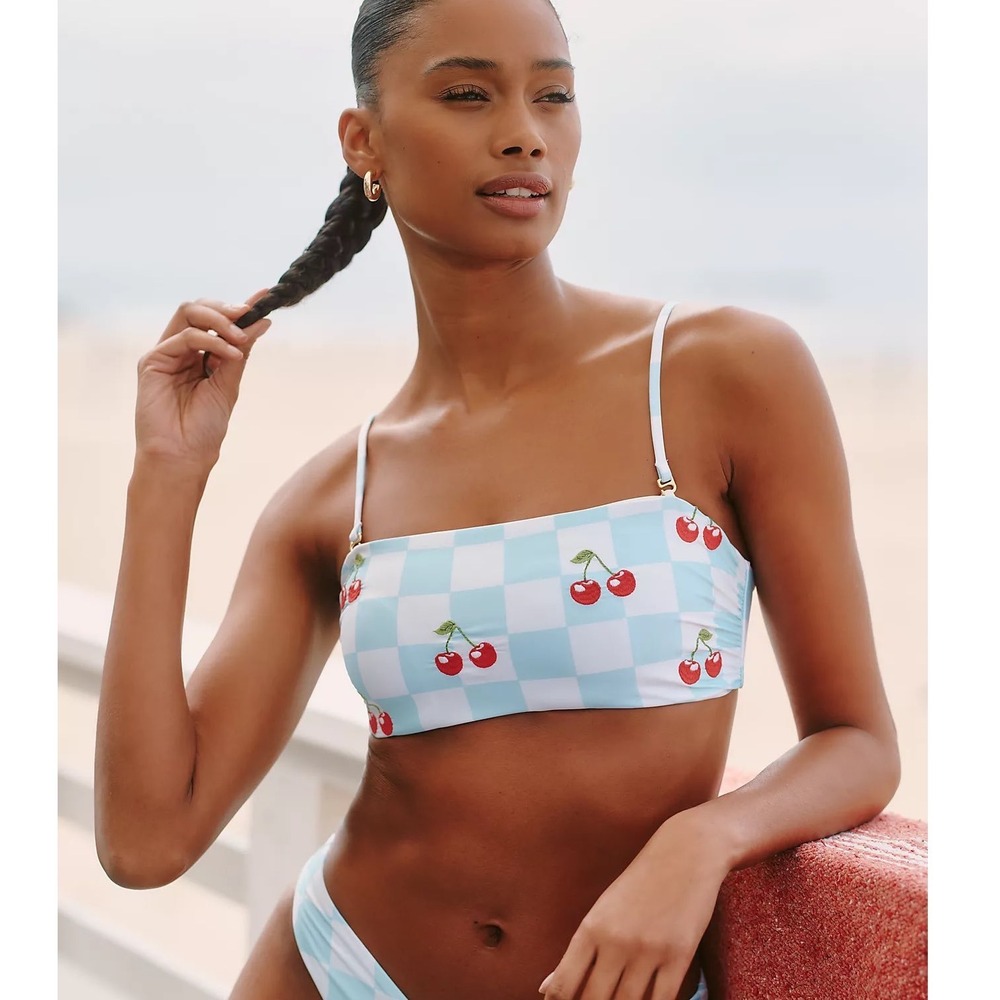Maaji Bikini Set NEW‎ Splendor Embroidered Cherry Girl Sz L Anthropologie Retro